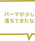 パーマが少し落ちてきたな